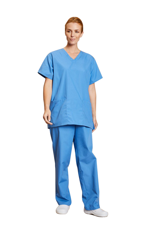 Bríste Scrobarnach Éadroma Unisex, Gorm an Ospidéil